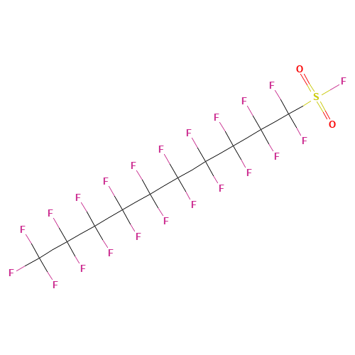 1,1,2,2,3,3,4,4,5,5,6,6,7,7,8,8,9,9,10,10,10-henicosafluorodecane-1-sulfonyl fluoride (CAS: 307-51-7) - Chemical Structure and Molecular Formula 