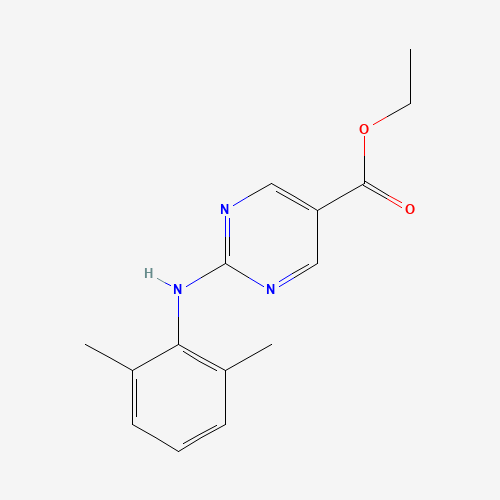 ethyl 2-(2,6-dimethylanilino)pyrimidine-5-carboxylate (CAS: 1316216-12-2) - Chemical Structure and Molecular Formula 