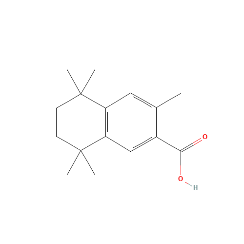 3,5,5,8,8-pentamethyl-6,7-dihydronaphthalene-2-carboxylic acid (CAS: 126070-22-2) - Chemical Structure and Molecular Formula 