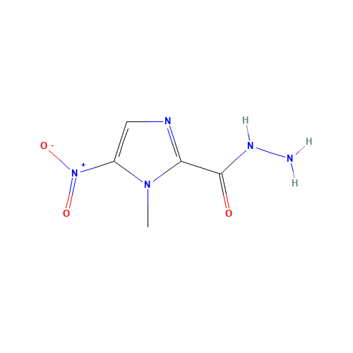 1-methyl-5-nitroimidazole-2-carbohydrazide (CAS: 1787-33-3) - Chemical Structure and Molecular Formula 