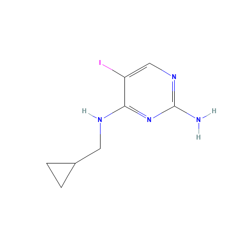4-N-(cyclopropylmethyl)-5-iodopyrimidine-2,4-diamine (CAS: 1169699-06-2) - Chemical Structure and Molecular Formula 