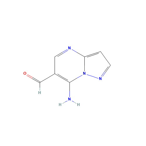 7-aminopyrazolo[1,5-a]pyrimidine-6-carbaldehyde (CAS: 1245770-07-3) - Chemical Structure and Molecular Formula 