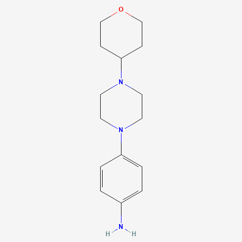 4-[4-(oxan-4-yl)piperazin-1-yl]aniline (CAS: 1410854-54-4) - Chemical Structure and Molecular Formula 