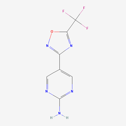 5-[5-(trifluoromethyl)-1,2,4-oxadiazol-3-yl]pyrimidin-2-amine (CAS: 1433206-24-6) - Chemical Structure and Molecular Formula 