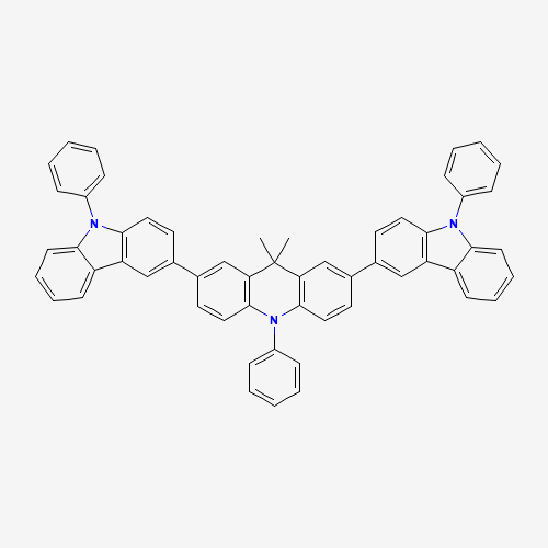 9,9-dimethyl-10-phenyl-2,7-bis(9-phenylcarbazol-3-yl)acridine (CAS: 1333316-37-2) - Chemical Structure and Molecular Formula 