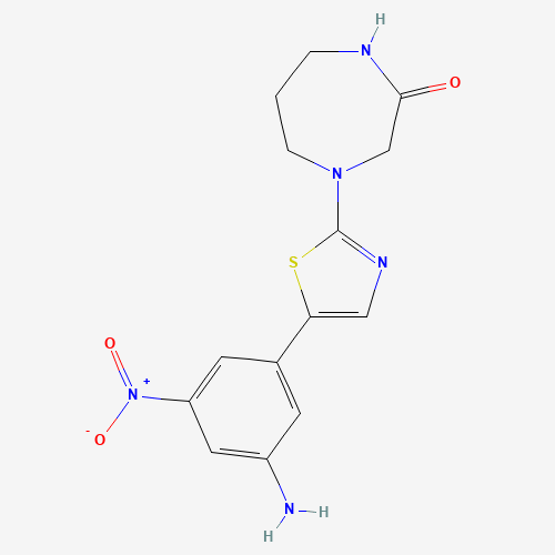 4-[5-(3-amino-5-nitrophenyl)-1,3-thiazol-2-yl]-1,4-diazepan-2-one (CAS: 1312572-75-0) - Chemical Structure and Molecular Formula 