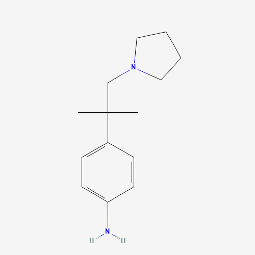 4-(2-methyl-1-pyrrolidin-1-ylpropan-2-yl)aniline (CAS: 561297-91-4) - Chemical Structure and Molecular Formula 