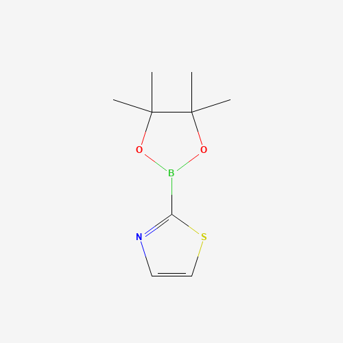 2-(4,4,5,5-tetramethyl-1,3,2-dioxaborolan-2-yl)-1,3-thiazole (CAS: 214360-88-0) - Chemical Structure and Molecular Formula 