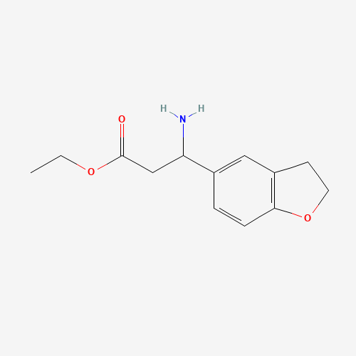 ethyl 3-amino-3-(2,3-dihydro-1-benzofuran-5-yl)propanoate (CAS: 1157545-38-4) - Chemical Structure and Molecular Formula 