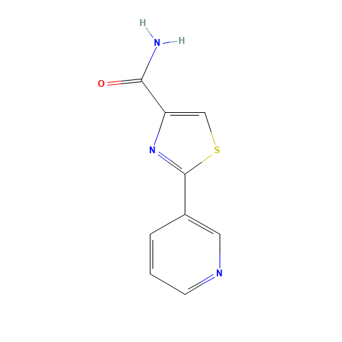 2-pyridin-3-yl-1,3-thiazole-4-carboxamide (CAS: 39067-00-0) - Chemical Structure and Molecular Formula 