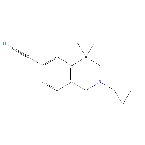2-cyclopropyl-6-ethynyl-4,4-dimethyl-1,3-dihydroisoquinoline (CAS: 345964-21-8) - Chemical Structure and Molecular Formula 
