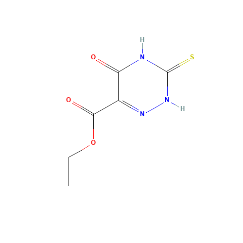 ethyl 5-oxo-3-sulfanylidene-2H-1,2,4-triazine-6-carboxylate (CAS: 51101-09-8) - Chemical Structure and Molecular Formula 