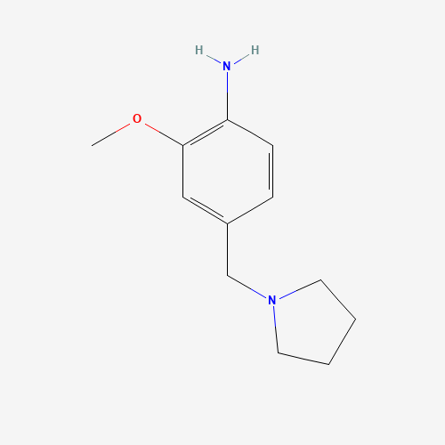 2-methoxy-4-(pyrrolidin-1-ylmethyl)aniline (CAS: 1350629-77-4) - Chemical Structure and Molecular Formula 