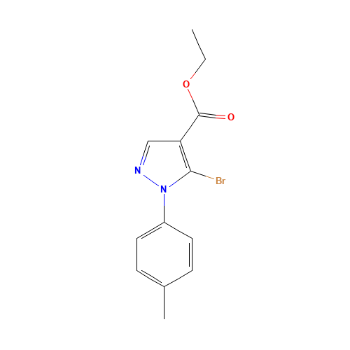 ethyl 5-bromo-1-(4-methylphenyl)pyrazole-4-carboxylate (CAS: 959578-19-9) - Chemical Structure and Molecular Formula 