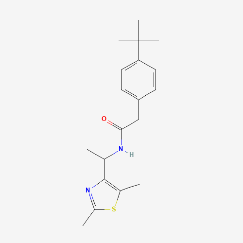 2-(4-tert-butylphenyl)-N-[1-(2,5-dimethyl-1,3-thiazol-4-yl)ethyl]acetamide (CAS: 1298054-52-0) - Related Chemical Product