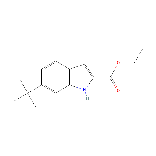 ethyl 6-tert-butyl-1H-indole-2-carboxylate (CAS: 261712-28-1) - Chemical Structure and Molecular Formula 