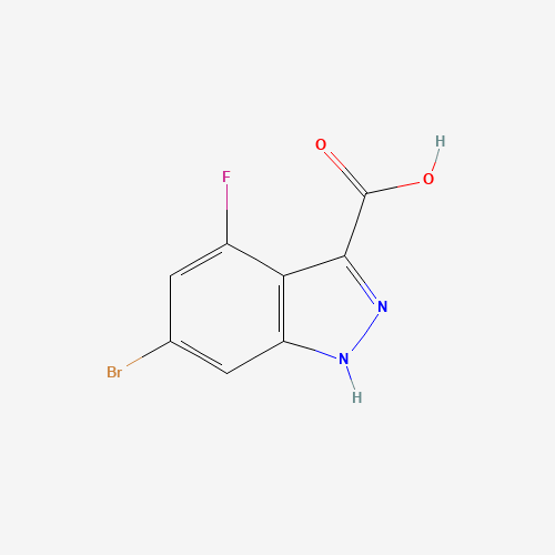 6-bromo-4-fluoro-1H-indazole-3-carboxylic acid (CAS: 885520-62-7) - Chemical Structure and Molecular Formula 