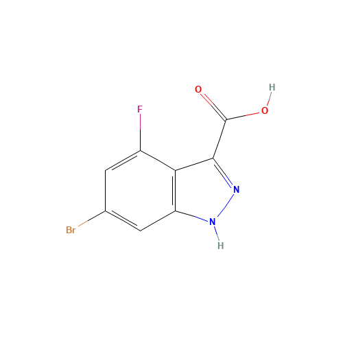 6-bromo-4-fluoro-1H-indazole-3-carboxylic acid (CAS: 885520-62-7) - Chemical Structure and Molecular Formula 