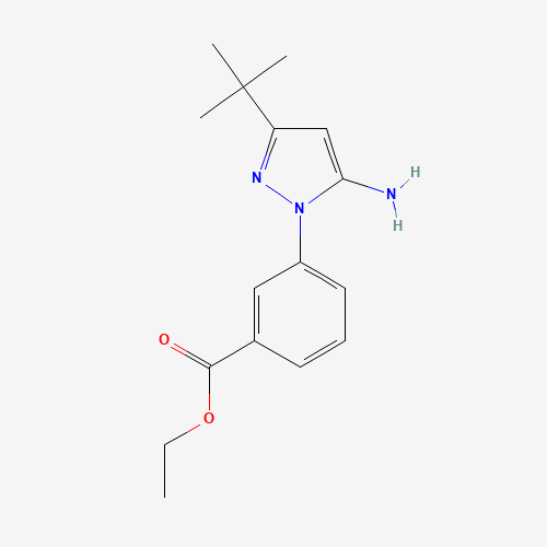 ethyl 3-(5-amino-3-tert-butylpyrazol-1-yl)benzoate (CAS: 725685-92-7) - Related Chemical Product