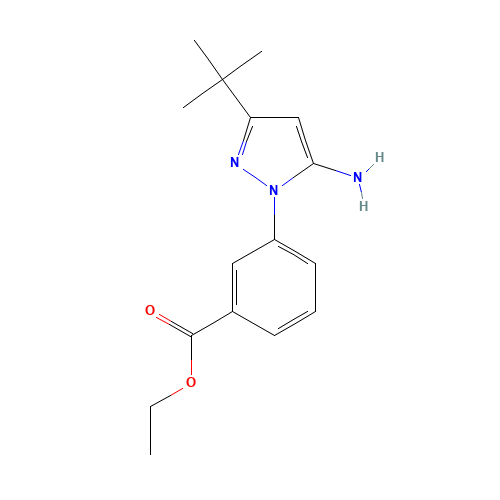 ethyl 3-(5-amino-3-tert-butylpyrazol-1-yl)benzoate (CAS: 725685-92-7) - Related Chemical Product
