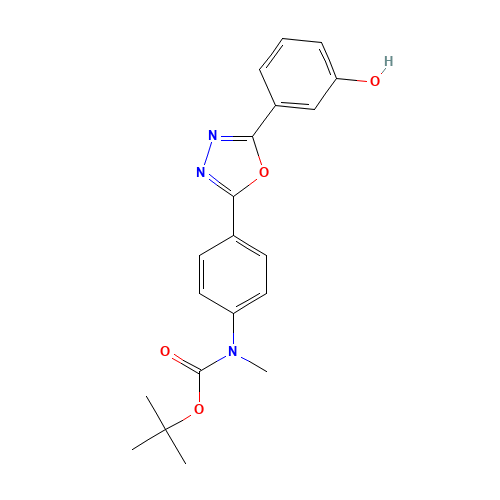 tert-butyl N-[4-[5-(3-hydroxyphenyl)-1,3,4-oxadiazol-2-yl]phenyl]-N-methylcarbamate (CAS: 1196987-74-2) - Related Chemical Product