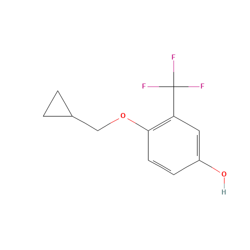 4-(cyclopropylmethoxy)-3-(trifluoromethyl)phenol (CAS: 1243463-05-9) - Chemical Structure and Molecular Formula 