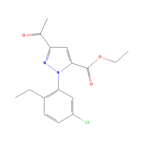 ethyl 5-acetyl-2-(5-chloro-2-ethylphenyl)pyrazole-3-carboxylate (CAS: 1403333-35-6) - Related Chemical Product
