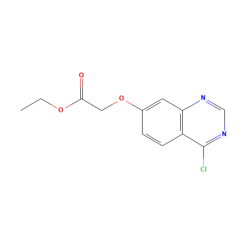 ethyl 2-(4-chloroquinazolin-7-yl)oxyacetate (CAS: 1000577-87-6) - Chemical Structure and Molecular Formula 