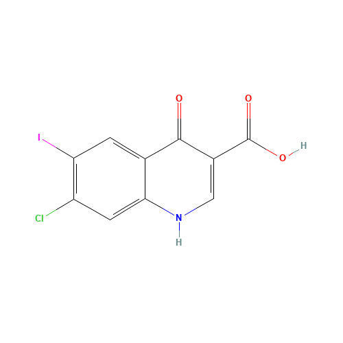 7-chloro-6-iodo-4-oxo-1H-quinoline-3-carboxylic acid (CAS: 1021913-07-4) - Chemical Structure and Molecular Formula 
