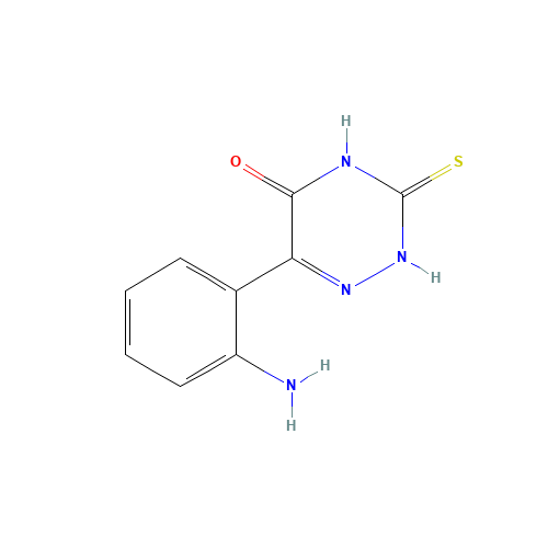 6-(2-aminophenyl)-3-sulfanylidene-2H-1,2,4-triazin-5-one (CAS: 27161-64-4) - Chemical Structure and Molecular Formula 