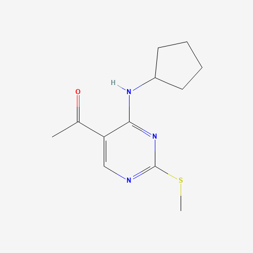 1-[4-(cyclopentylamino)-2-methylsulfanylpyrimidin-5-yl]ethanone (CAS: 362656-11-9) - Chemical Structure and Molecular Formula 