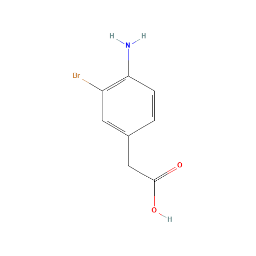 2-(4-amino-3-bromophenyl)acetic acid (CAS: 66955-75-7) - Chemical Structure and Molecular Formula 