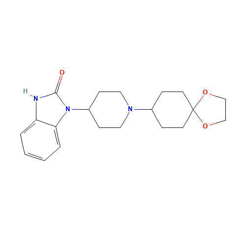 3-[1-(1,4-dioxaspiro[4.5]decan-8-yl)piperidin-4-yl]-1H-benzimidazol-2-one (CAS: 179322-04-4) - Chemical Structure and Molecular Formula 