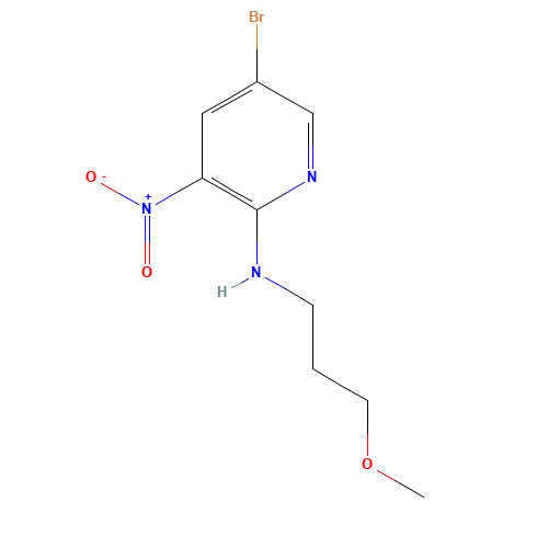 5-bromo-N-(3-methoxypropyl)-3-nitropyridin-2-amine (CAS: 1226007-12-0) - Chemical Structure and Molecular Formula 