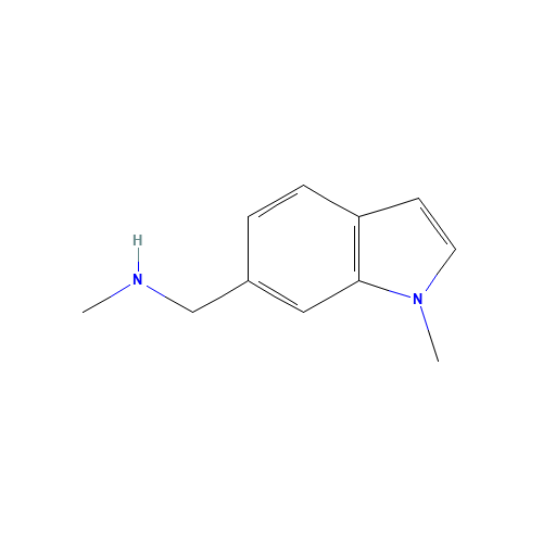 N-methyl-1-(1-methylindol-6-yl)methanamine (CAS: 884507-20-4) - Chemical Structure and Molecular Formula 