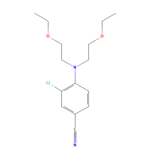 4-[bis(2-ethoxyethyl)amino]-3-chlorobenzonitrile (CAS: 821777-10-0) - Chemical Structure and Molecular Formula 