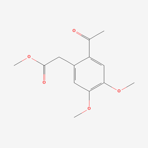methyl 2-(2-acetyl-4,5-dimethoxyphenyl)acetate (CAS: 17173-27-2) - Chemical Structure and Molecular Formula 