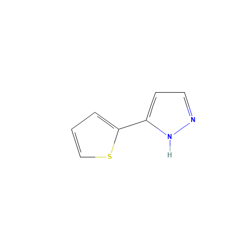 5-thiophen-2-yl-1H-pyrazole (CAS: 219863-71-5) - Chemical Structure and Molecular Formula 