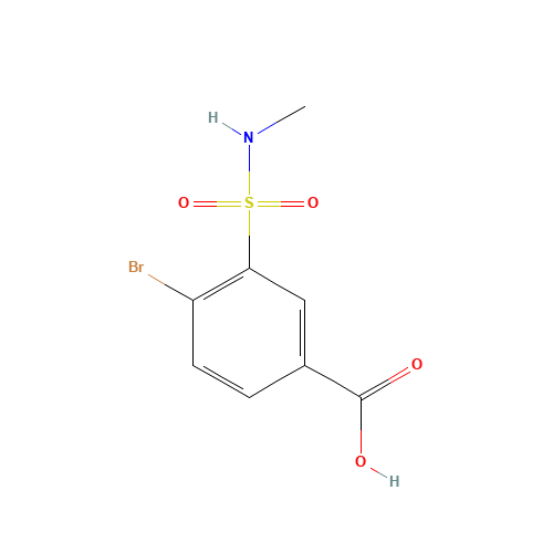 4-bromo-3-(methylsulfamoyl)benzoic acid (CAS: 716358-64-4) - Chemical Structure and Molecular Formula 