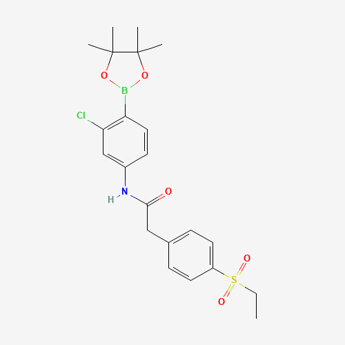 N-[3-chloro-4-(4,4,5,5-tetramethyl-1,3,2-dioxaborolan-2-yl)phenyl]-2-(4-ethylsulfonylphenyl)acetamide (CAS: 1426804-59-2) - Related Chemical Product