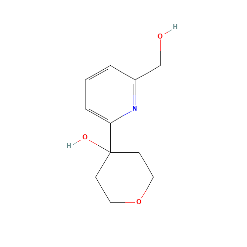 4-[6-(hydroxymethyl)pyridin-2-yl]oxan-4-ol (CAS: 153635-21-3) - Chemical Structure and Molecular Formula 