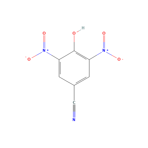 4-hydroxy-3,5-dinitrobenzonitrile (CAS: 2315-80-2) - Chemical Structure and Molecular Formula 