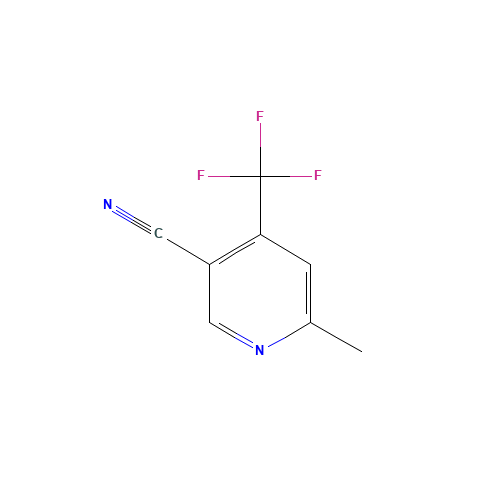 6-methyl-4-(trifluoromethyl)pyridine-3-carbonitrile (CAS: 13600-49-2) - Chemical Structure and Molecular Formula 