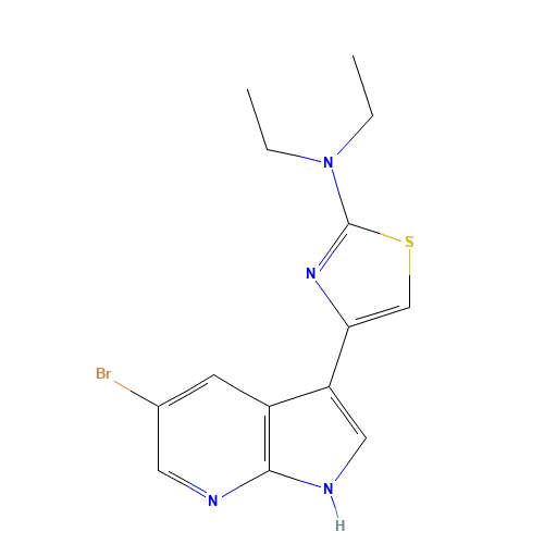 4-(5-bromo-1H-pyrrolo[2,3-b]pyridin-3-yl)-N,N-diethyl-1,3-thiazol-2-amine (CAS: 1046793-77-4) - Chemical Structure and Molecular Formula 