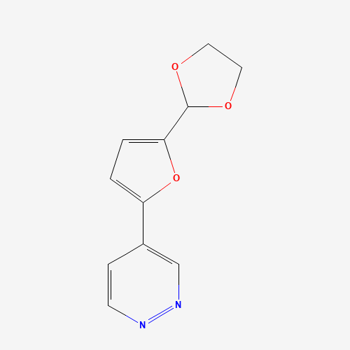 4-[5-(1,3-dioxolan-2-yl)furan-2-yl]pyridazine (CAS: 1423072-14-3) - Chemical Structure and Molecular Formula 
