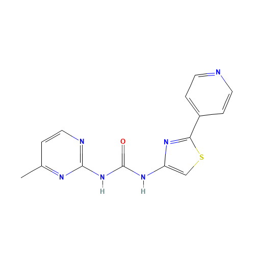 1-(4-methylpyrimidin-2-yl)-3-(2-pyridin-4-yl-1,3-thiazol-4-yl)urea (CAS: 478365-47-8) - Chemical Structure and Molecular Formula 