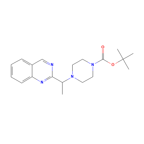 tert-butyl 4-(1-quinazolin-2-ylethyl)piperazine-1-carboxylate (CAS: 1269430-79-6) - Chemical Structure and Molecular Formula 