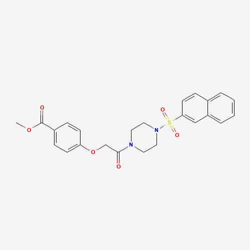 methyl 4-[2-(4-naphthalen-2-ylsulfonylpiperazin-1-yl)-2-oxoethoxy]benzoate (CAS: 1096091-38-1) - Related Chemical Product