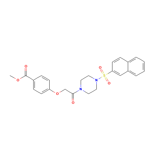 methyl 4-[2-(4-naphthalen-2-ylsulfonylpiperazin-1-yl)-2-oxoethoxy]benzoate (CAS: 1096091-38-1) - Related Chemical Product