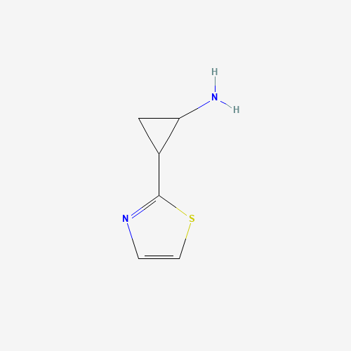 2-(1,3-thiazol-2-yl)cyclopropan-1-amine (CAS: 933733-41-6) - Chemical Structure and Molecular Formula 